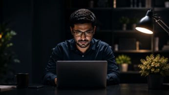 user evaluating secure login solutions on laptop